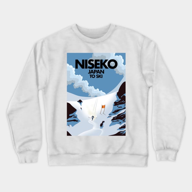 Niseko Japan ski print Crewneck Sweatshirt by nickemporium1